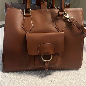 Chic Tan Leather Tote Bag